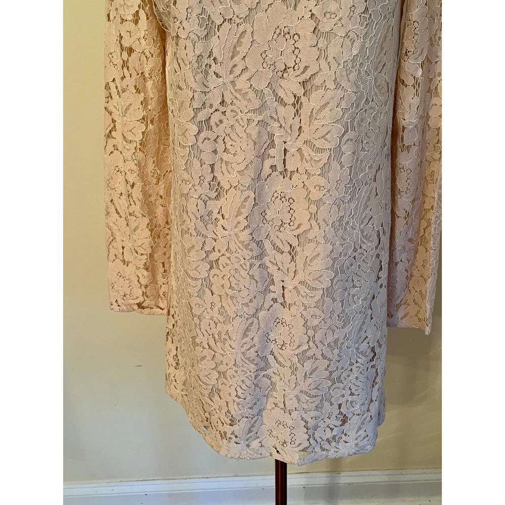 NWT Needle & Thread Pink Floral Lace Embellished Neck Shift Dress US 2 - Picture 6 of 8